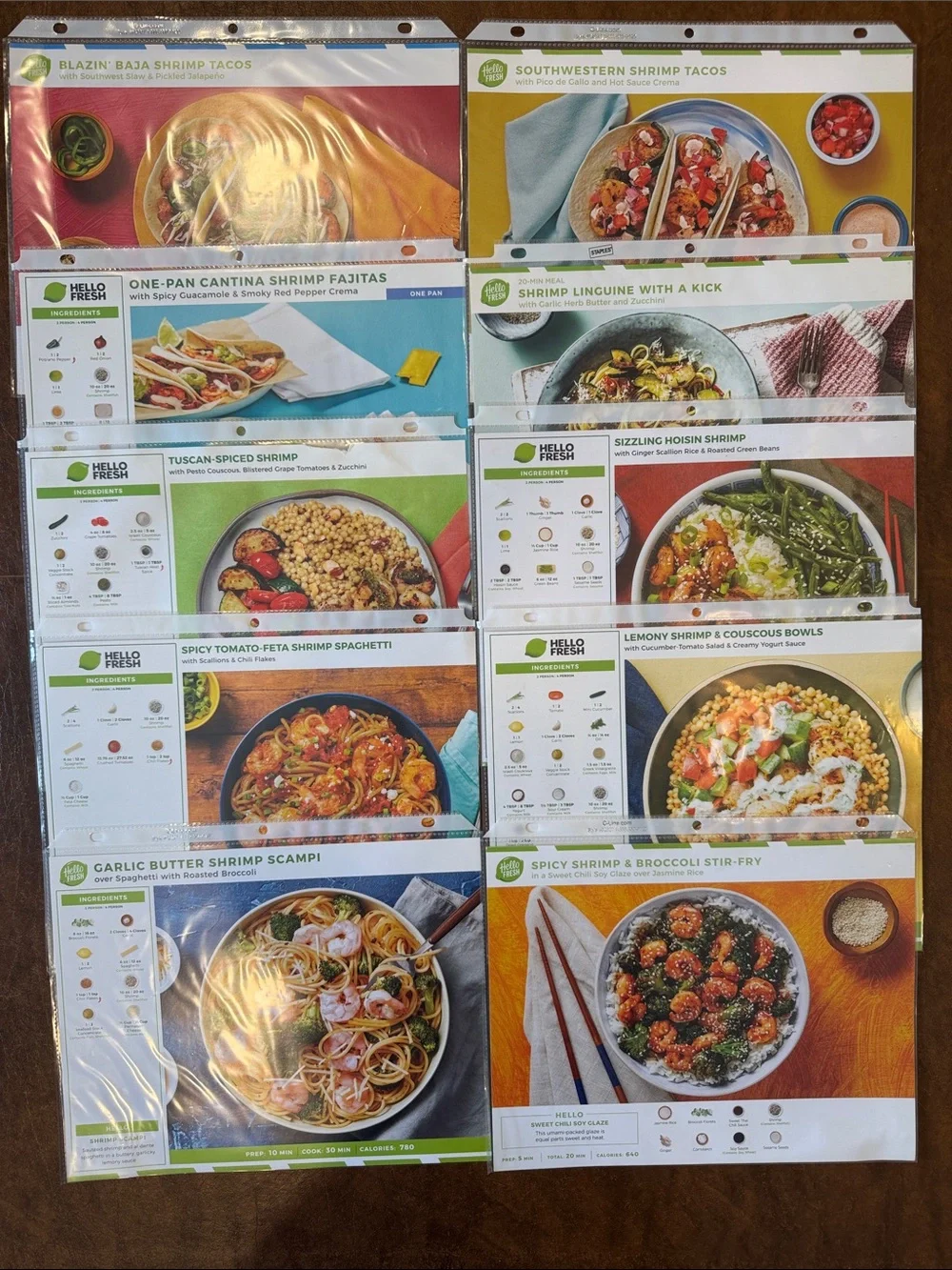 HelloFresh Salmon, Barramundi, Tilapia, Shrimp & Vegetarian - 30 Recipe Cards